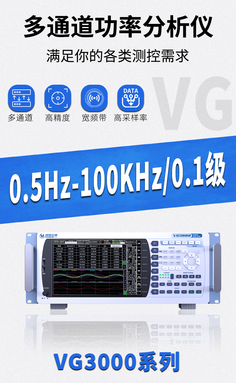 威格新品-VG3000系列多通道，多功能、高精度功率分析儀 廠家直銷 質(zhì)量保障插圖1